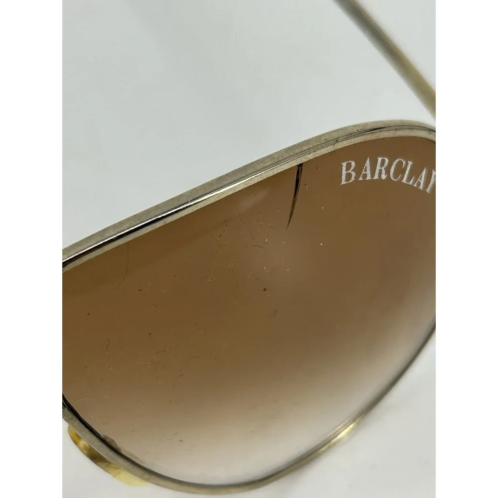 Vintage Folding Aviator Sunglasses W/ Brown Gradient & Case Barclay READ